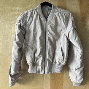 H&M Mauve-Pink Cropped Bomber Jacket